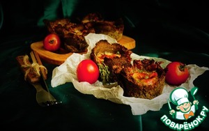 Мини-киши из ржаного хлеба с рыбой